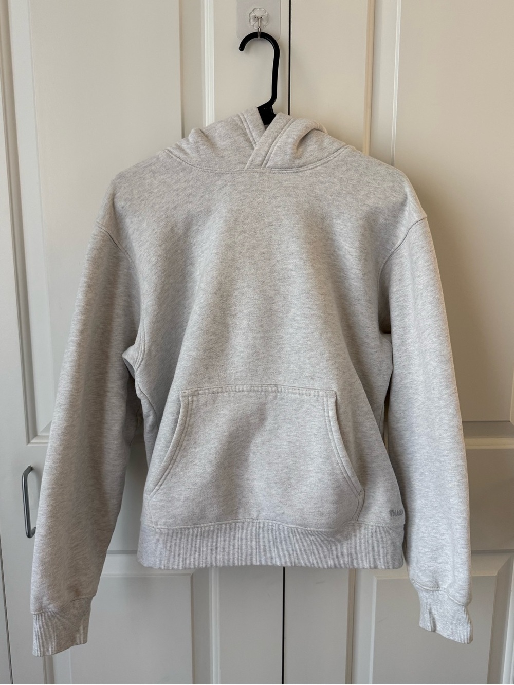 Aritzia TNA Cozy Sweatfleece Perfect Fit Hoodie Heather Cloud White Size Small